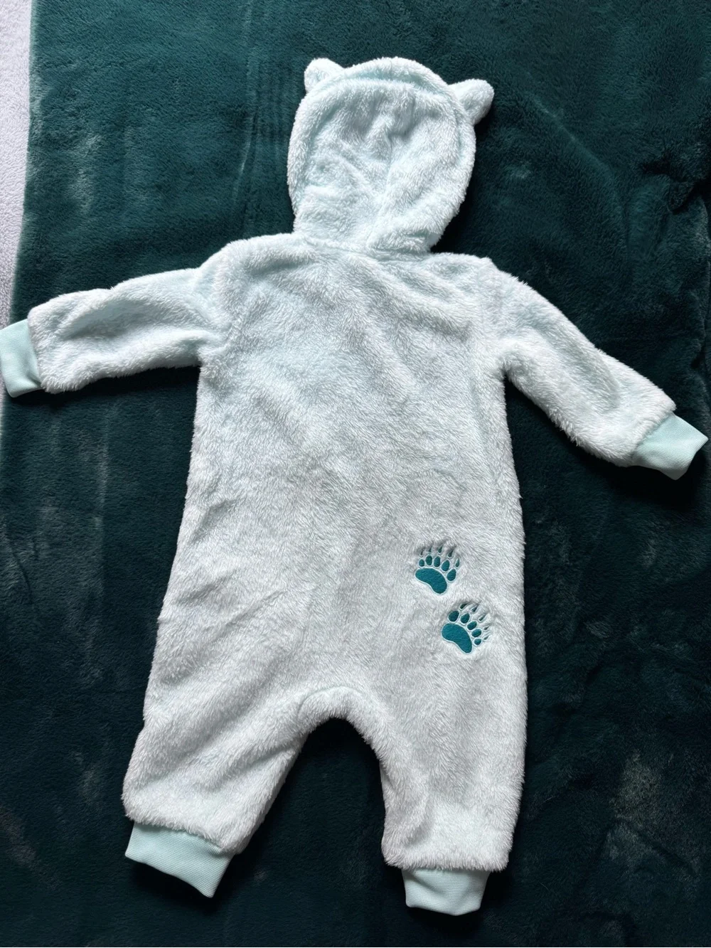 Nike Baby Plush Hooded One-Piece in Light Blue | Nike Baby Hooded Coverall